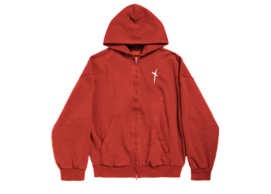 Cross red zip up